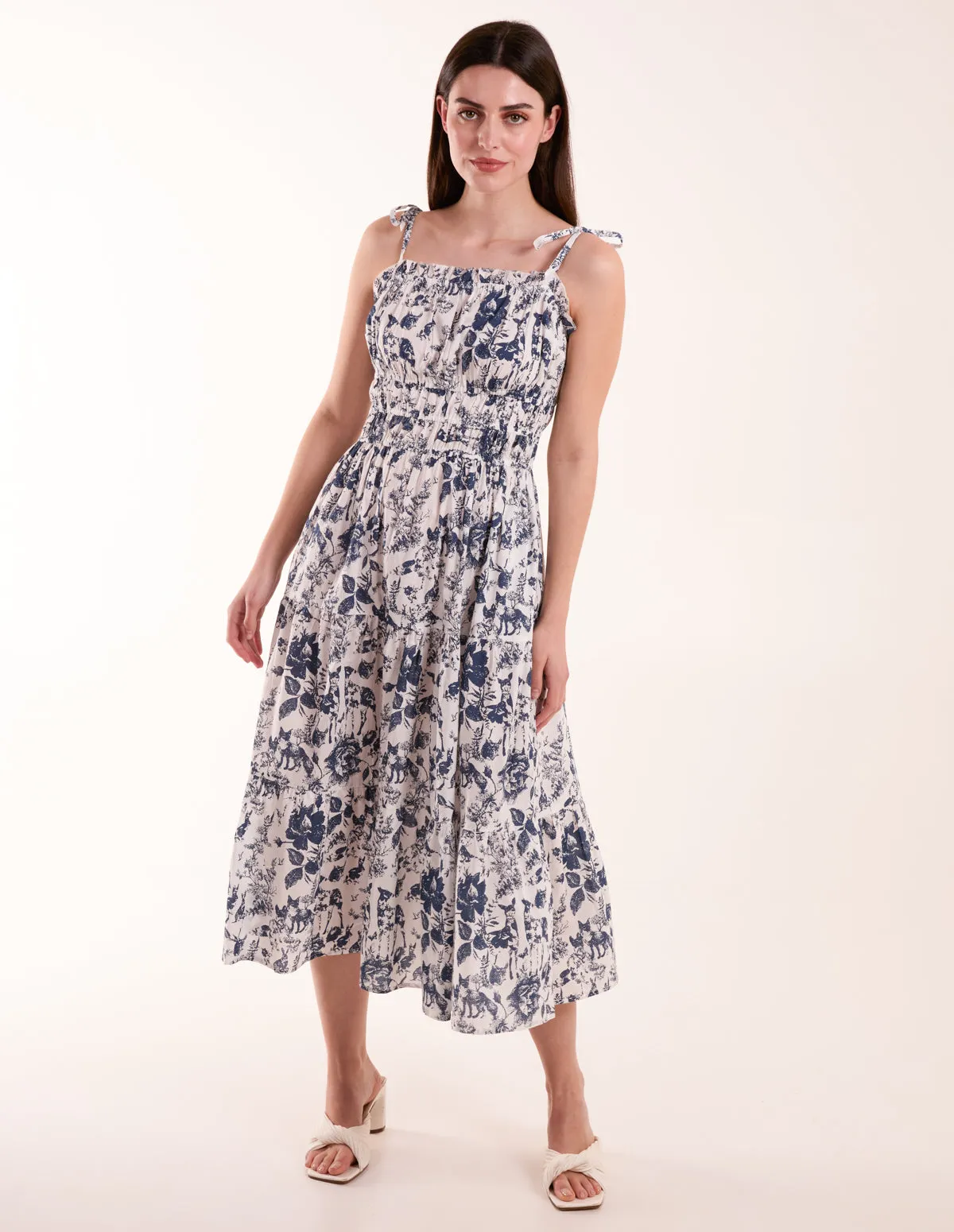 Chintz Print Elastic Smock Dress sold by Blue Vanilla product image thumbnail 3