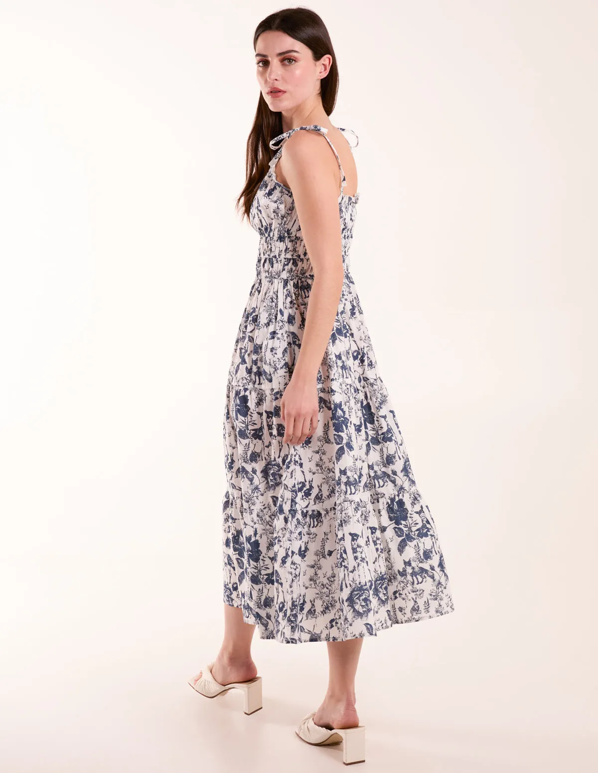 Chintz Print Elastic Smock Dress sold by Blue Vanilla product image thumbnail 4
