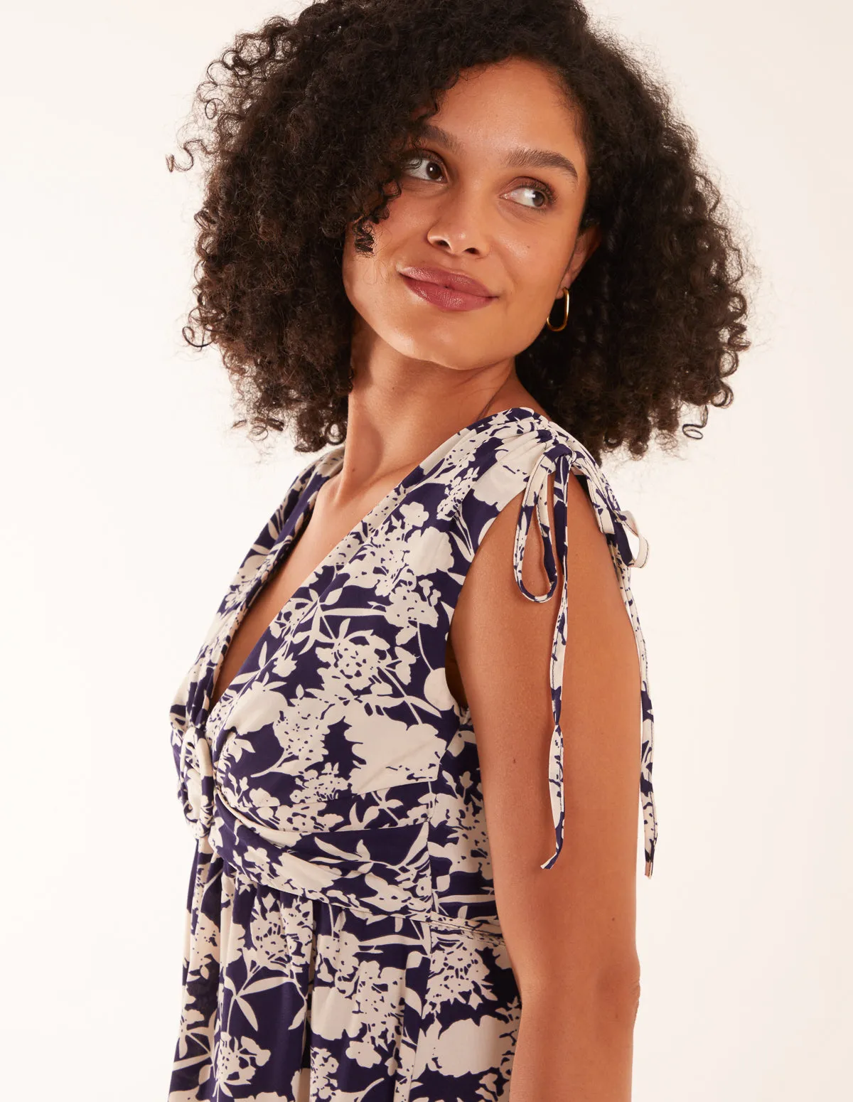 Ring Front V Neck Midi Dress sold by Blue Vanilla product image thumbnail 3
