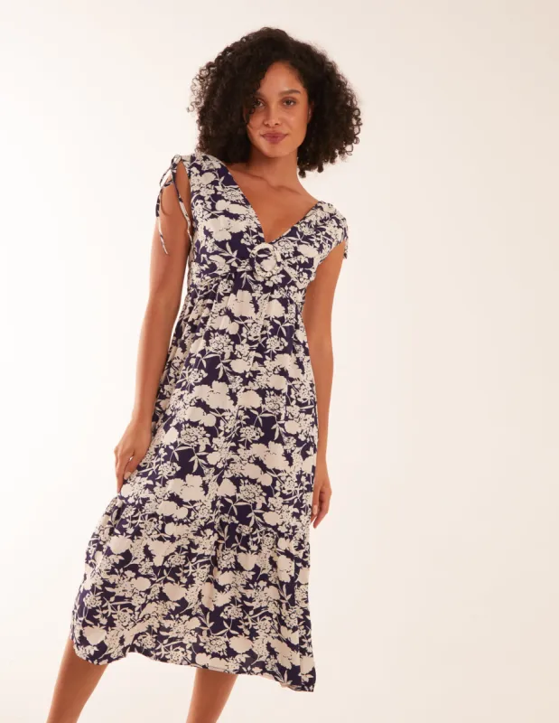 Ring Front V Neck Midi Dress sold by Blue Vanilla