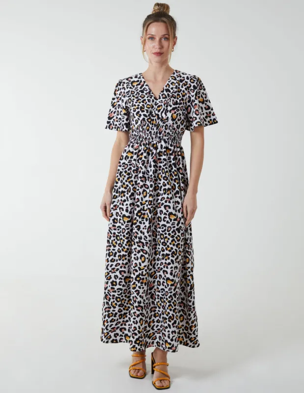 Shirred Waist Butterfly Sleeve Dress sold by Blue Vanilla