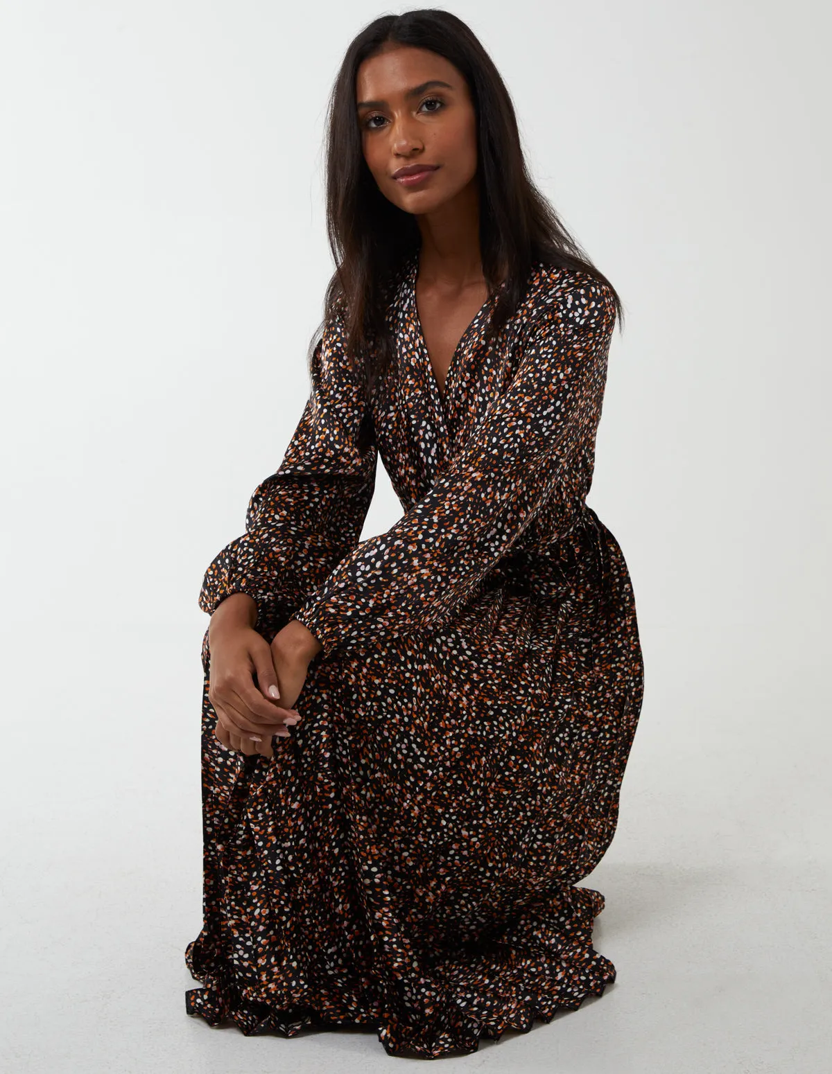 Wrap Front Belted Pleated Midi Dress sold by Blue Vanilla product image thumbnail 5
