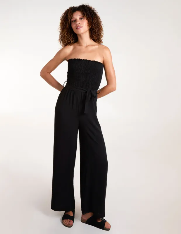 Shirred Bandeau Jumpsuit sold by Blue Vanilla
