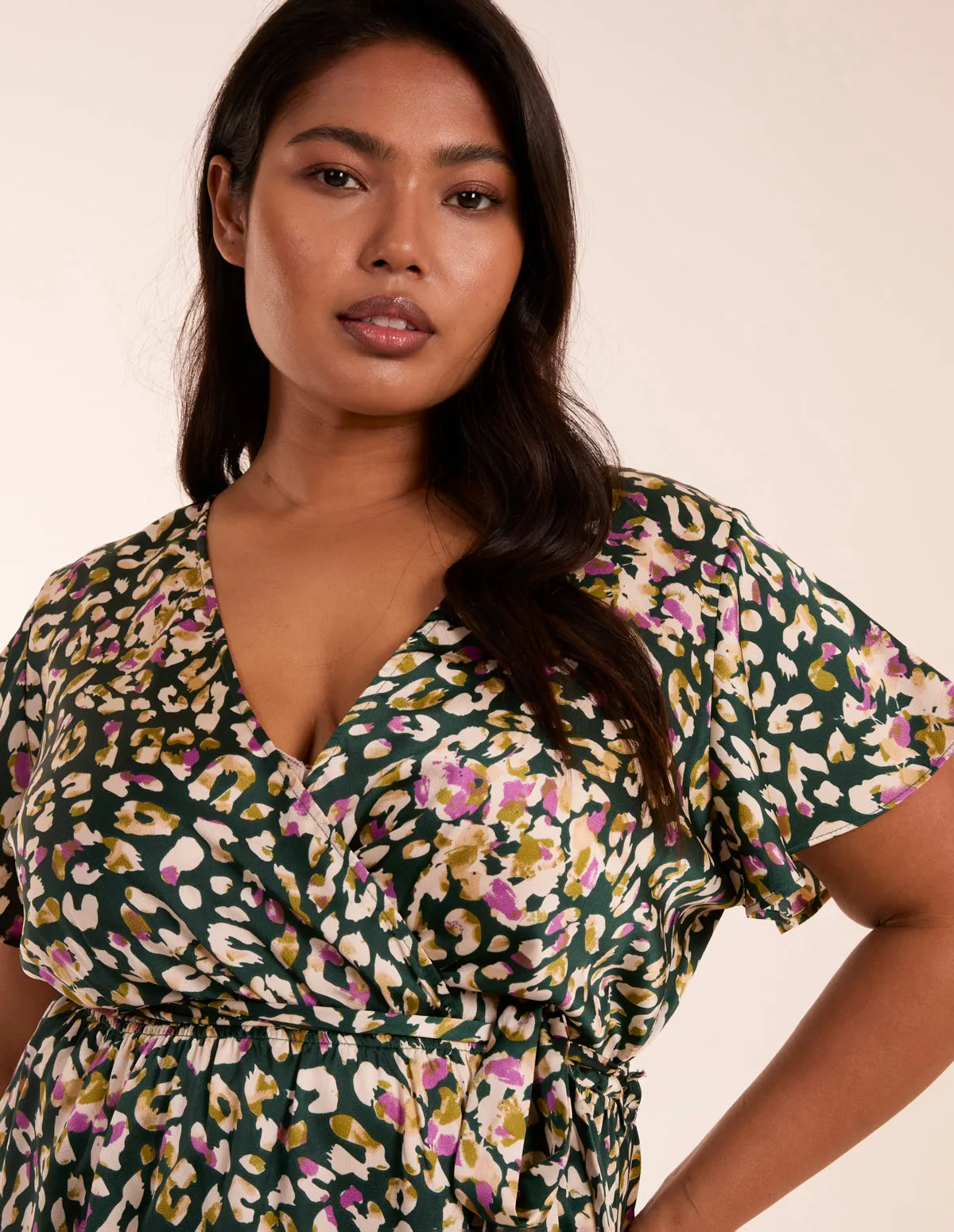 Curve Animal Wrap Midi Dress sold by Blue Vanilla product image thumbnail 2