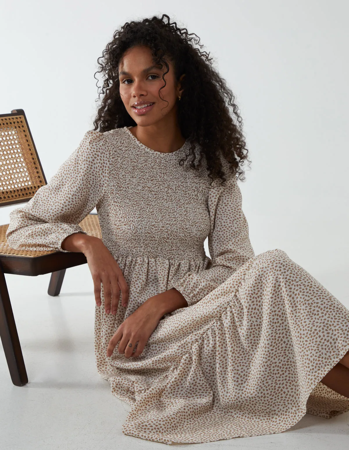 Floral Long Sleeve Tiered Dress sold by Blue Vanilla product image thumbnail 4