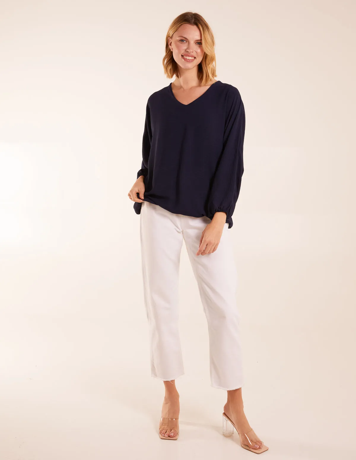 V Neck Puff Sleeve Blouse sold by Blue Vanilla product image thumbnail 3