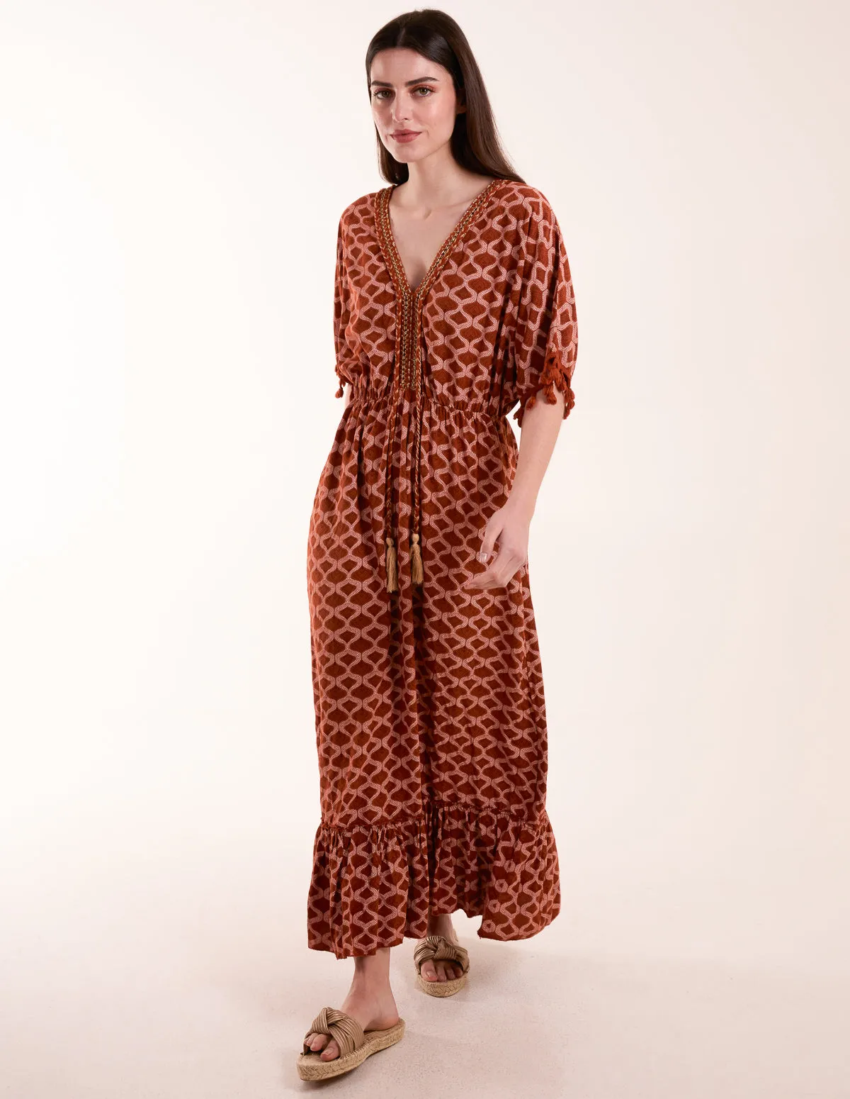 Tassel Detail Frill Hem Dress sold by Blue Vanilla product image thumbnail 3