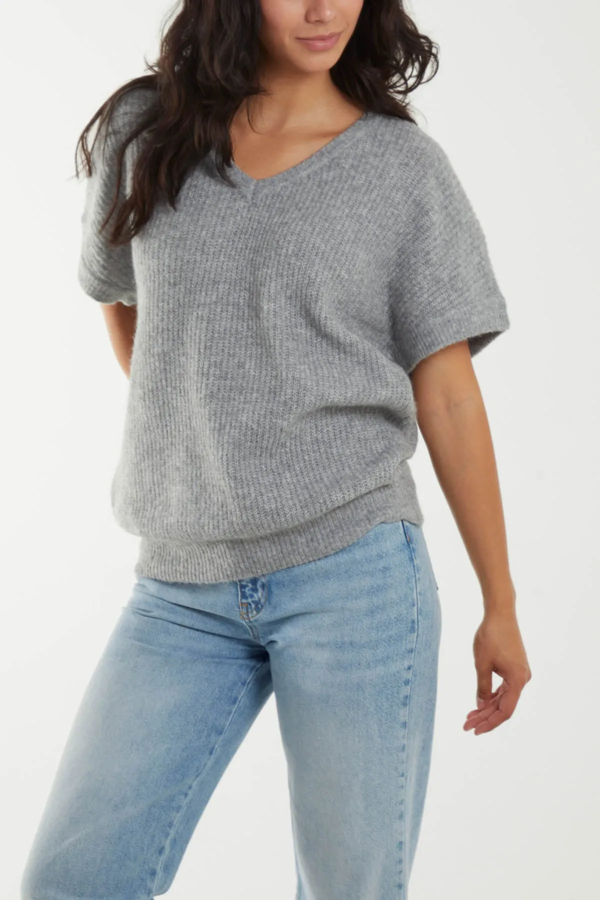 Puff Sleeve V-Neck Knit Top sold by Blue Vanilla