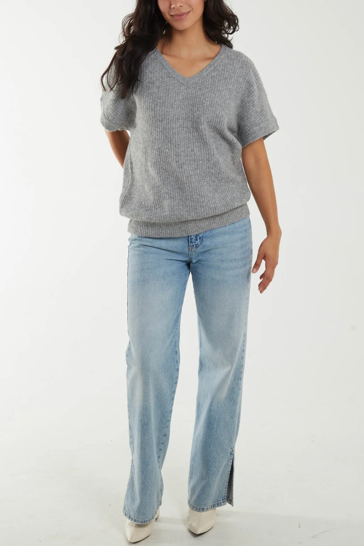 Puff Sleeve V-Neck Knit Top sold by Blue Vanilla product image thumbnail 2