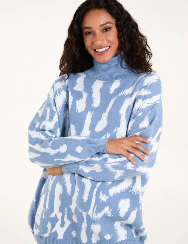 Abstract Animal Roll Neck Jumper sold by Blue Vanilla