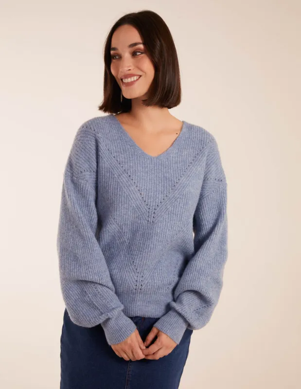 Pointelle Balloon Sleeve Jumper sold by Blue Vanilla