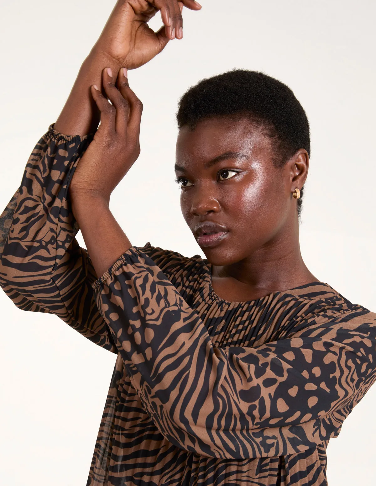 Animal Printed Pleated Tunic sold by Blue Vanilla product image thumbnail 2