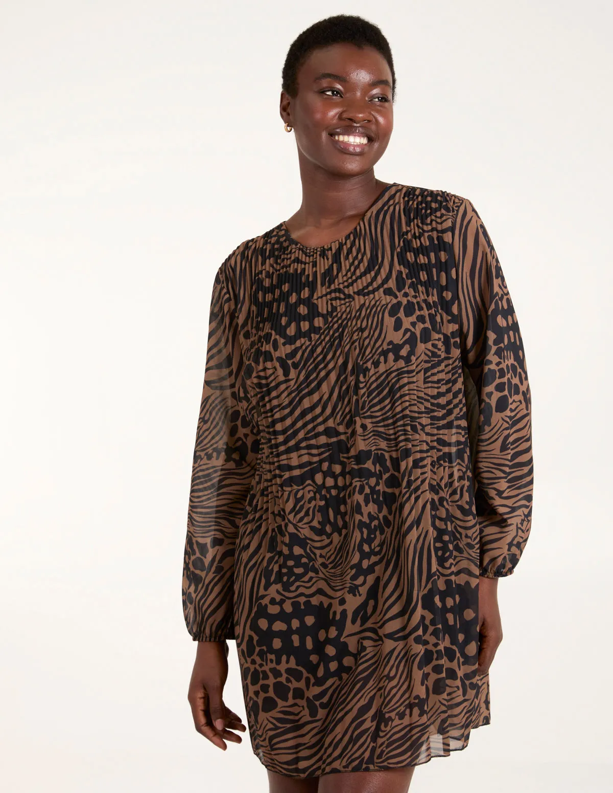 Animal Printed Pleated Tunic sold by Blue Vanilla product image thumbnail 3