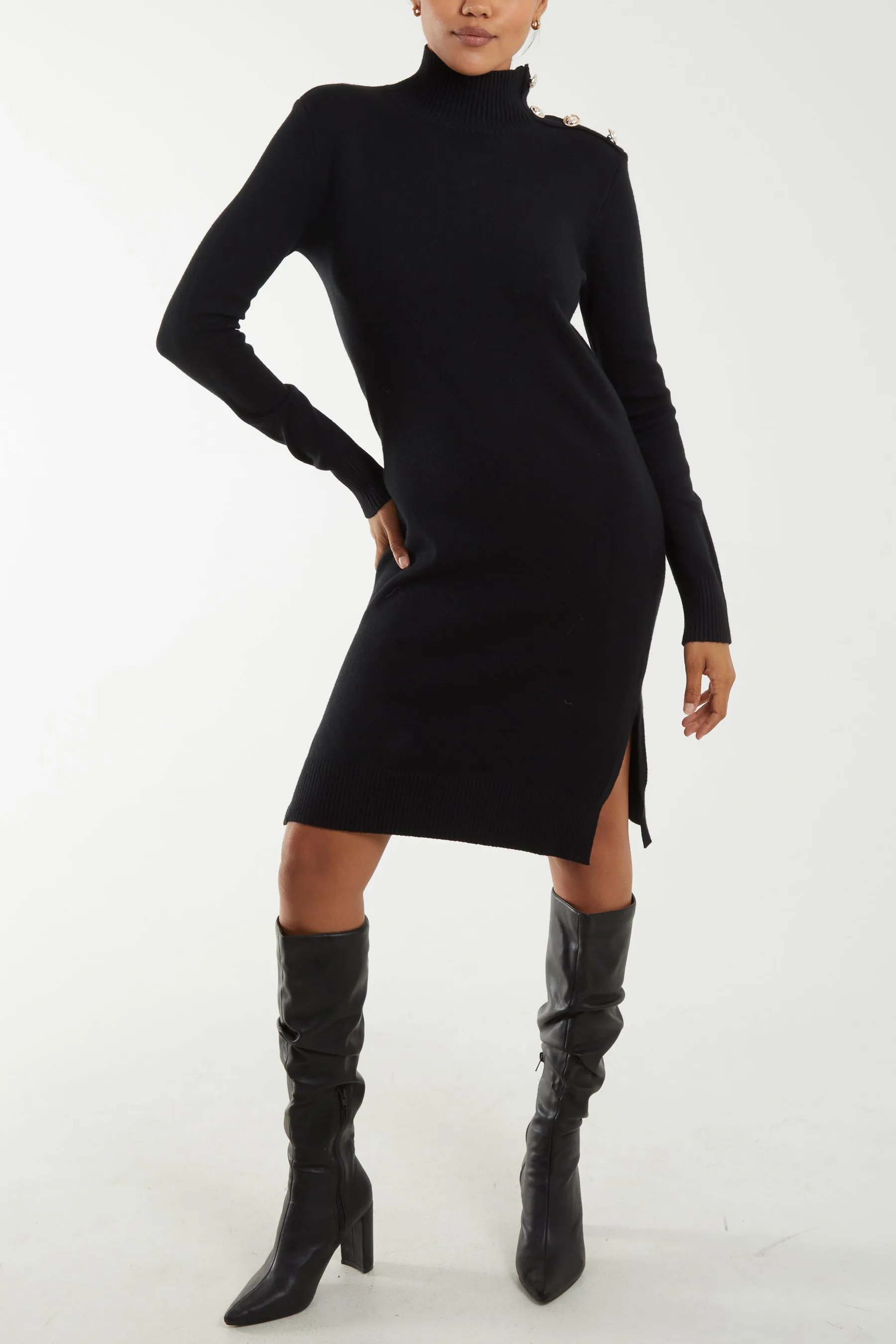 Roll Neck Ribbed Jumper Dress sold by Blue Vanilla product image thumbnail 3