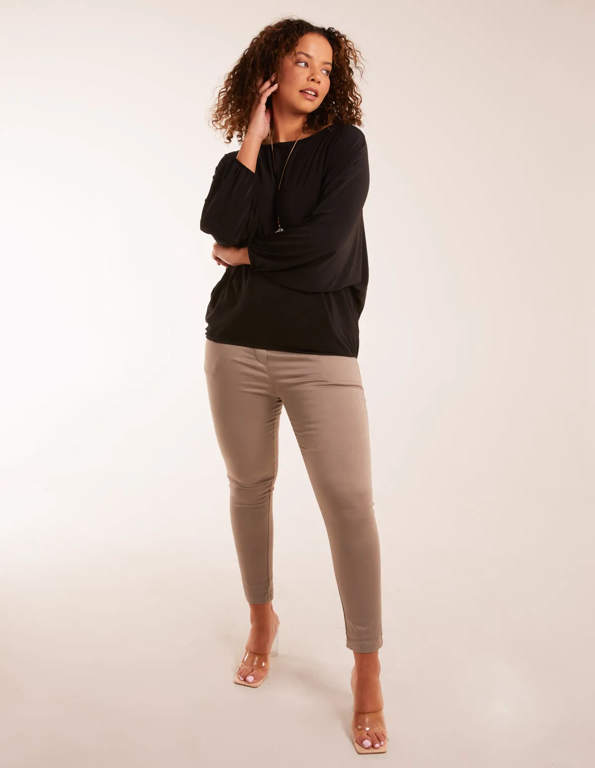 Batwing Necklace Elasticated Hem Top sold by Blue Vanilla product image thumbnail 2