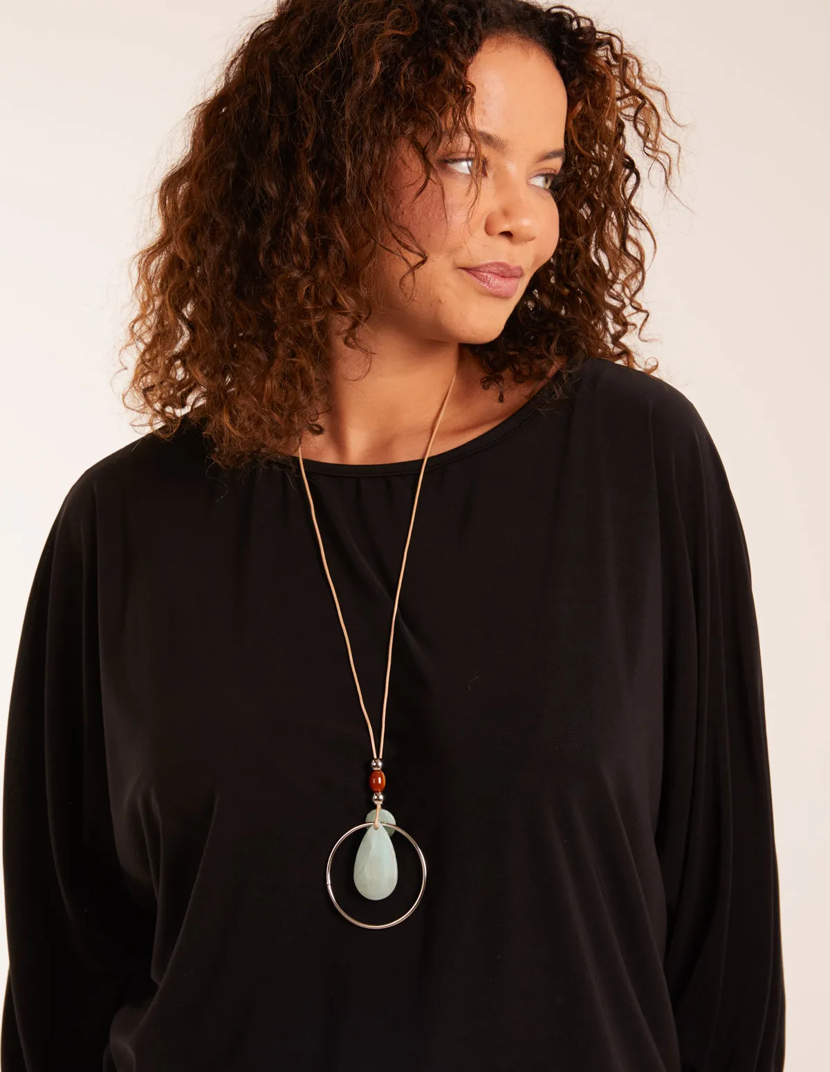 Batwing Necklace Elasticated Hem Top sold by Blue Vanilla