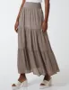 Shirring Waist Tiered Maxi Skirt sold by Blue Vanilla