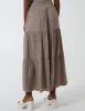 Shirring Waist Tiered Maxi Skirt sold by Blue Vanilla