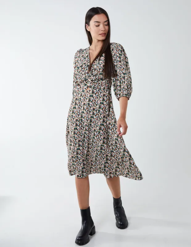 Knot Front Keyhole Dress sold by Blue Vanilla