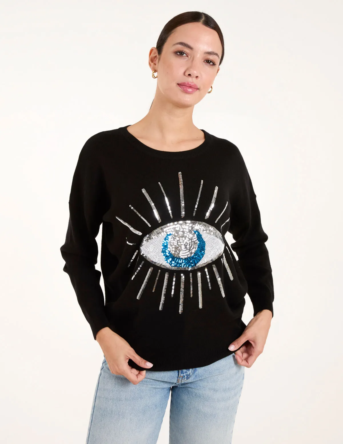 Evil Eye Sequin Jumper sold by Blue Vanilla product image thumbnail 2