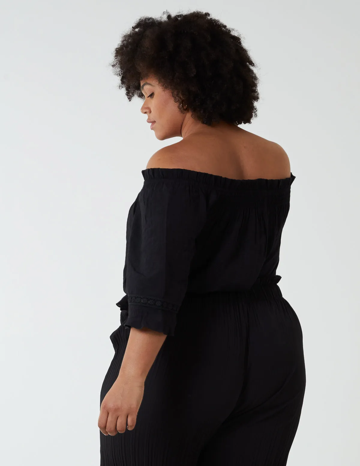 Curve Bardot Tie Front Top sold by Blue Vanilla product image thumbnail 4