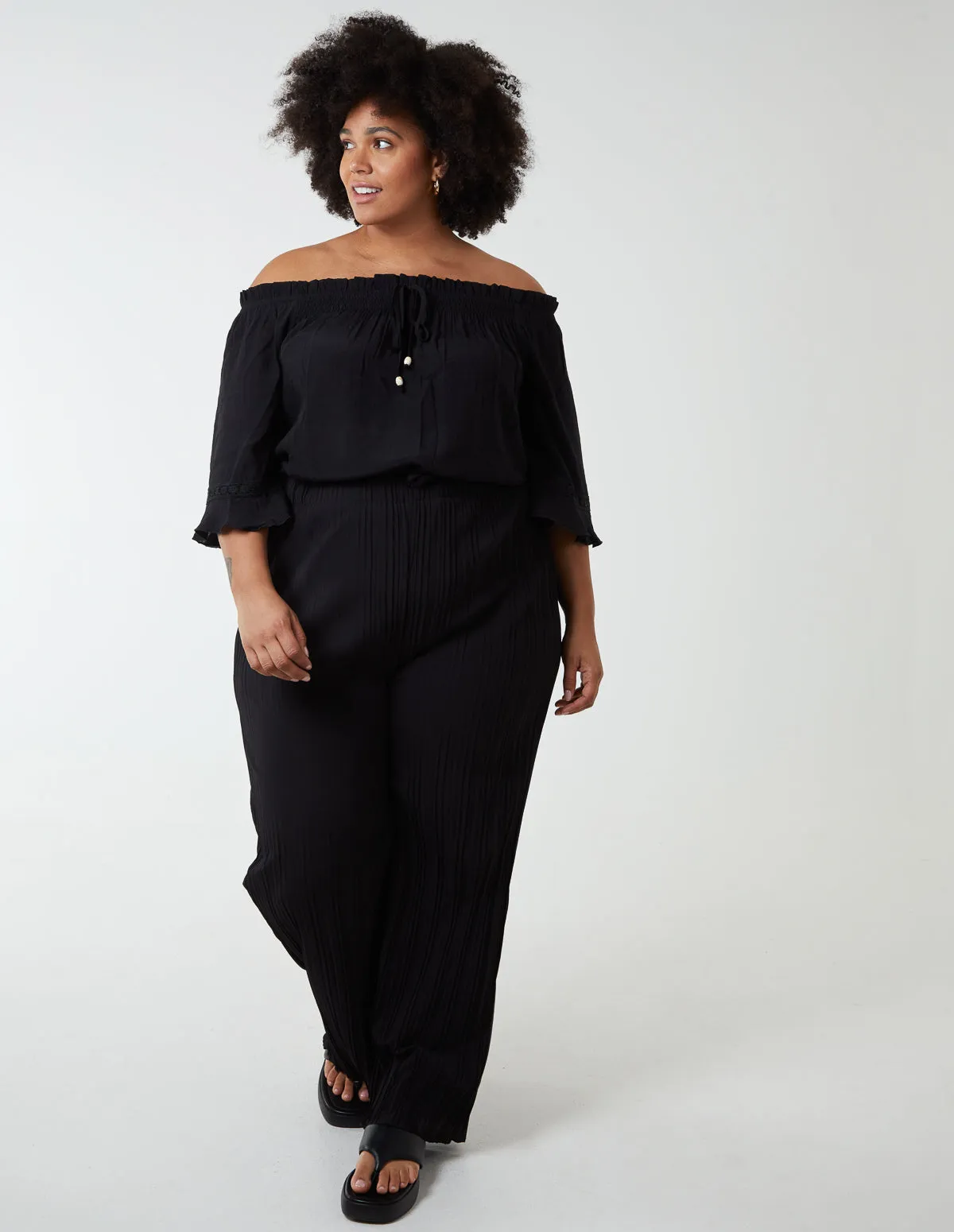 Curve Bardot Tie Front Top sold by Blue Vanilla product image thumbnail 2