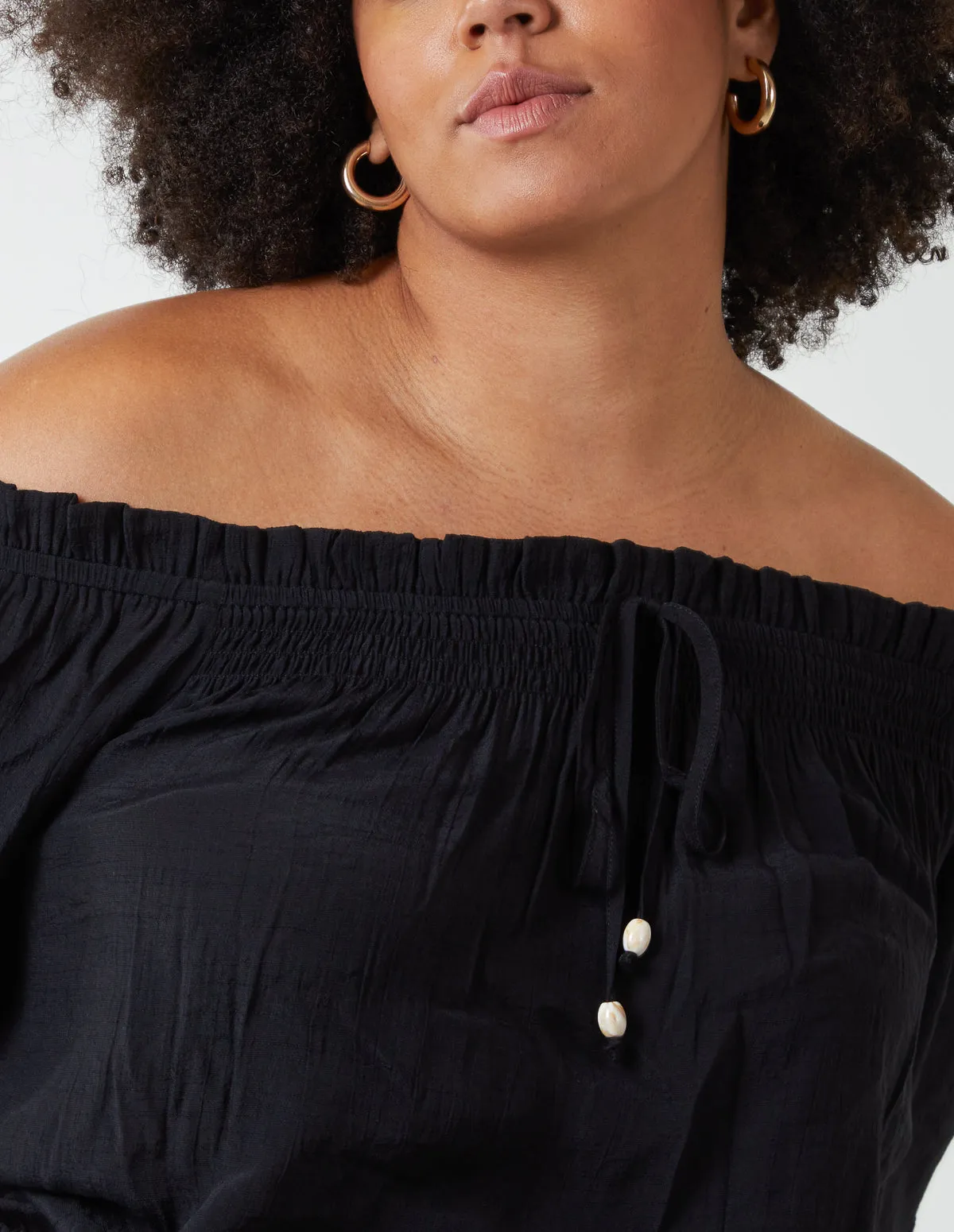 Curve Bardot Tie Front Top sold by Blue Vanilla product image thumbnail 3