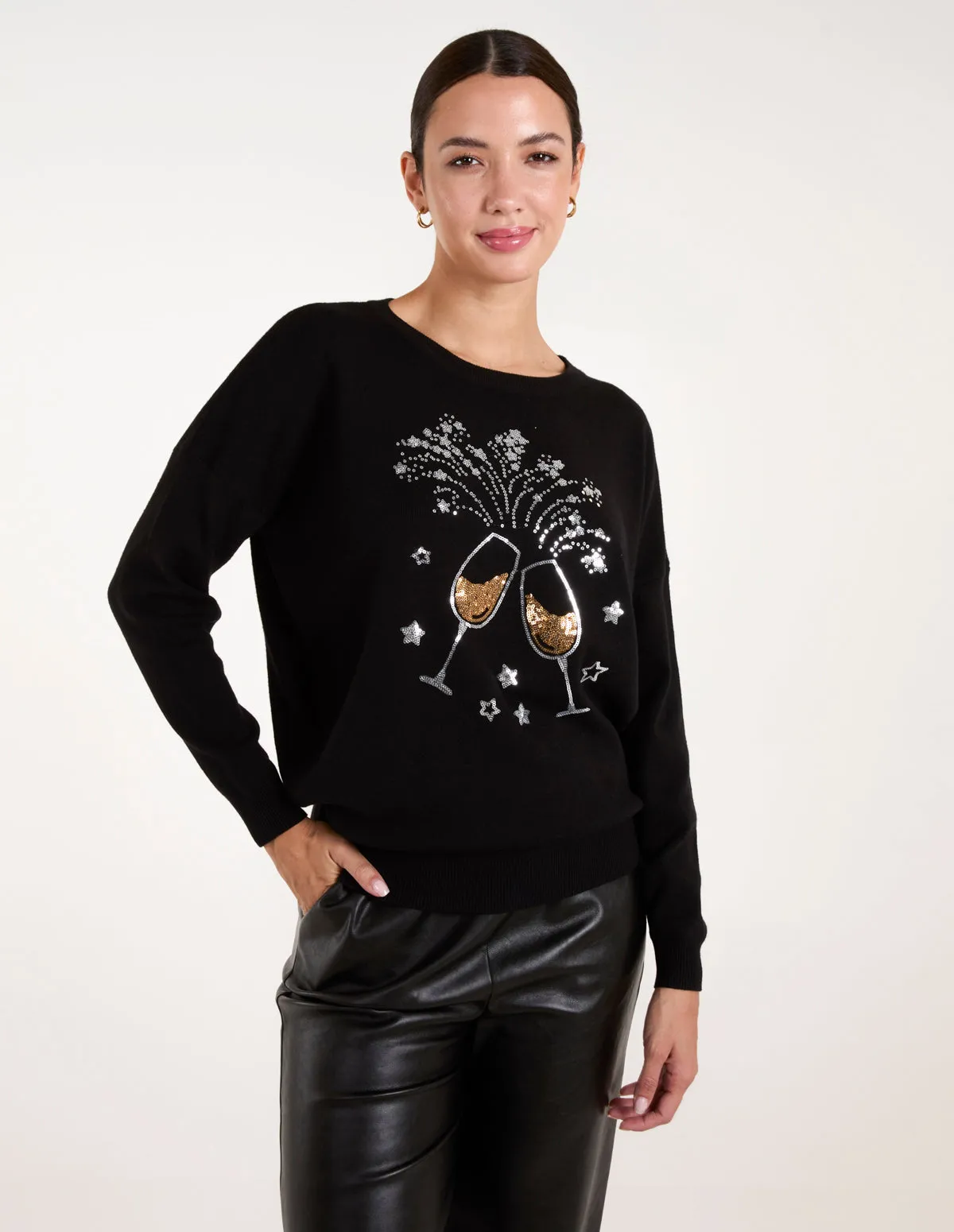 Champagne Glass Christmas Jumper sold by Blue Vanilla