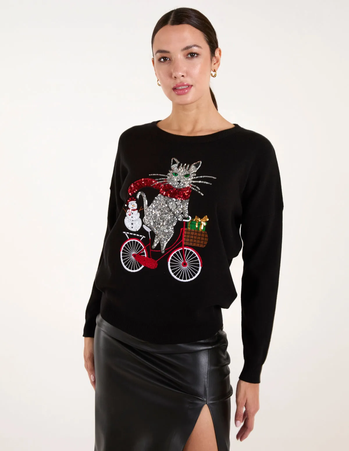 Novelty Cat Christmas Jumper sold by Blue Vanilla