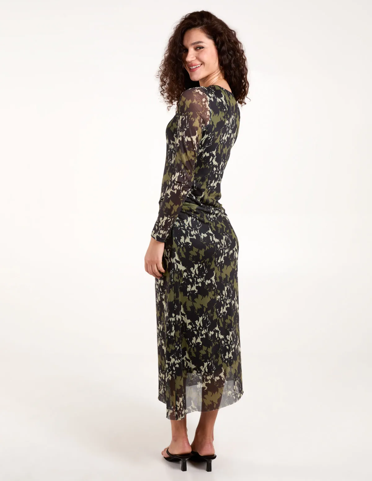 Ruched Mesh Midi Dress sold by Blue Vanilla product image thumbnail 4