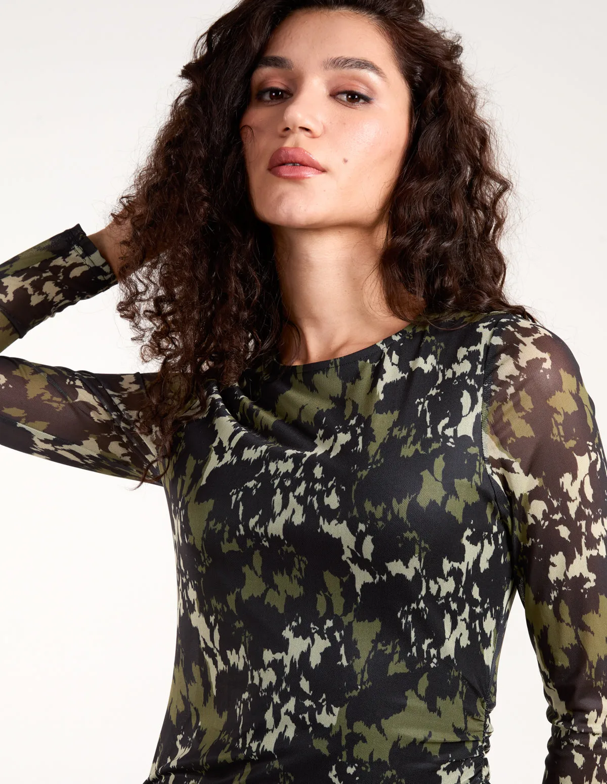 Ruched Mesh Midi Dress sold by Blue Vanilla product image thumbnail 2