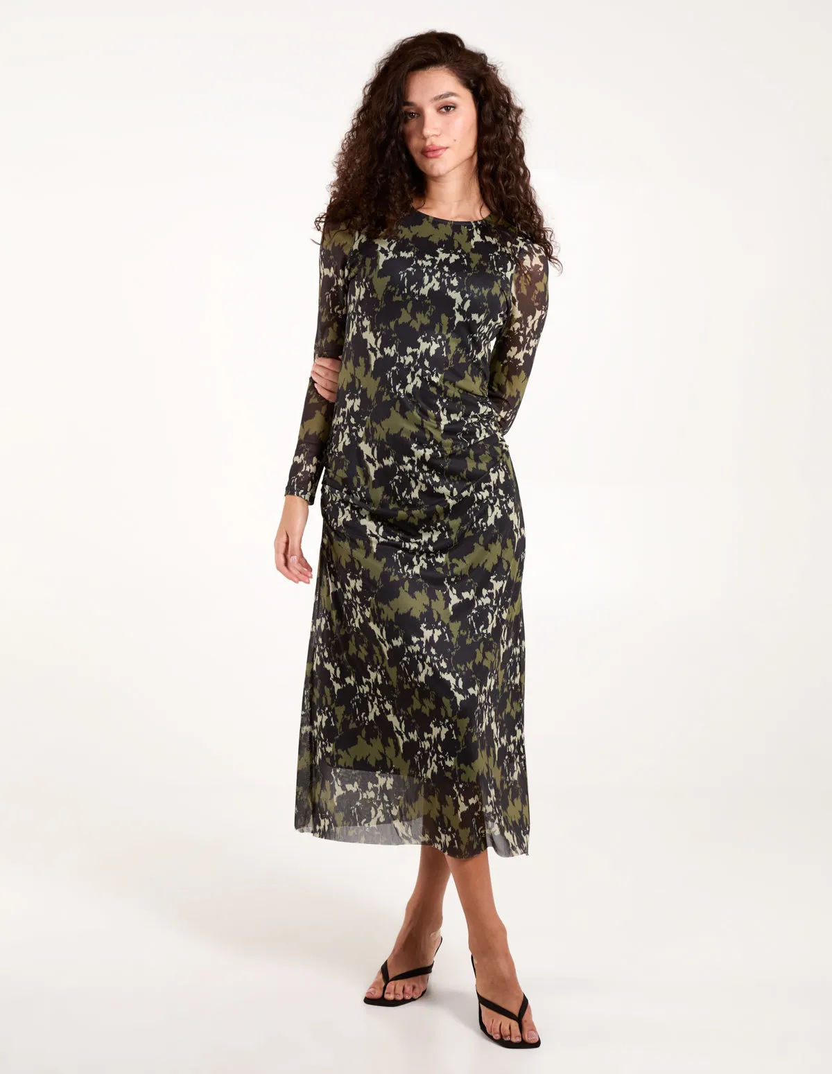 Ruched Mesh Midi Dress sold by Blue Vanilla product image thumbnail 3