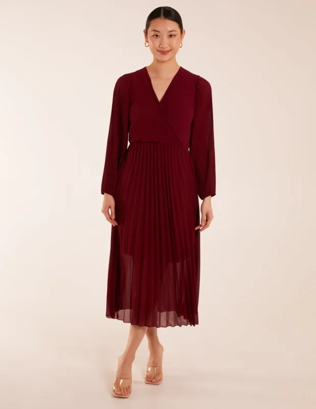 Wrap Front Pleated Maxi Dress sold by Blue Vanilla