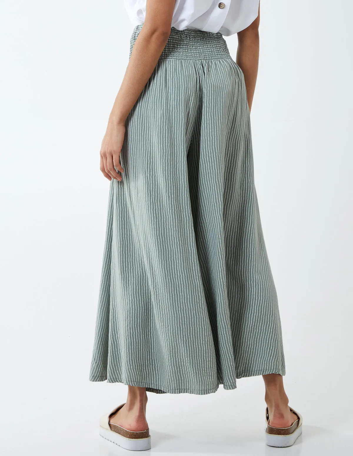 Pin Stripe Wide Leg Trousers sold by Blue Vanilla product image thumbnail 5