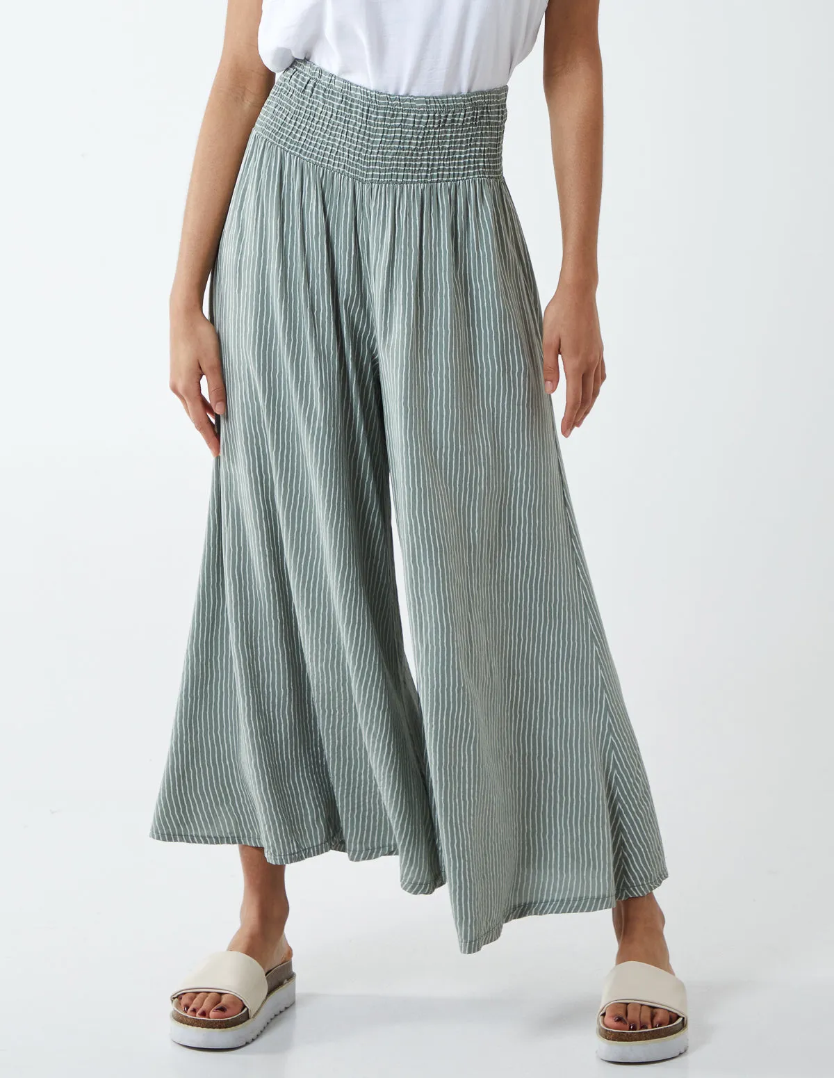 Pin Stripe Wide Leg Trousers sold by Blue Vanilla product image thumbnail 2