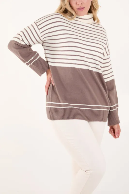 Mixed Stripe Round Neck Jumper sold by Blue Vanilla