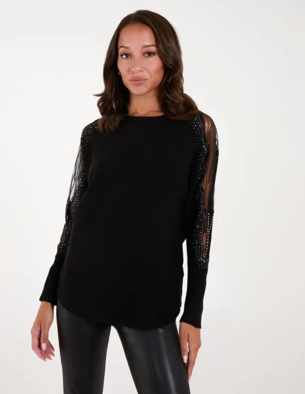 Mesh And Diamante Batwing Jumper sold by Blue Vanilla