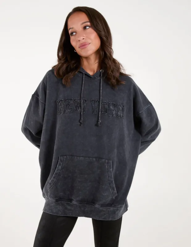 New York Logo Acid Wash Hoodie sold by Blue Vanilla
