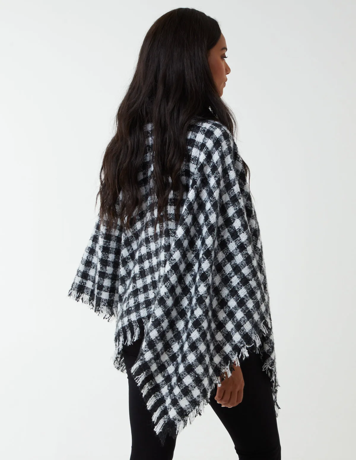 Check Roll Neck Poncho sold by Blue Vanilla product image thumbnail 5