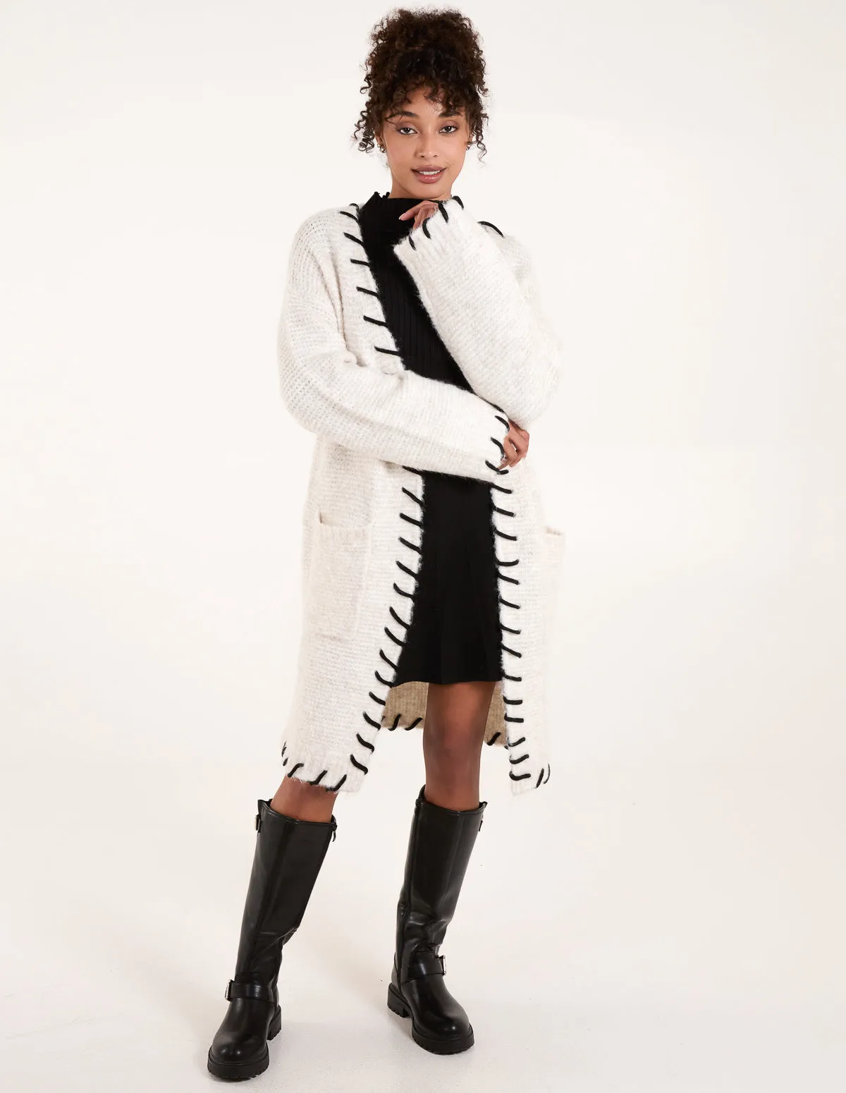 Blanket Stitch Longline Cardigan sold by Blue Vanilla product image thumbnail 3