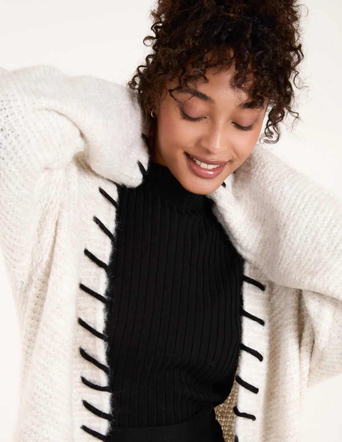 Blanket Stitch Longline Cardigan sold by Blue Vanilla product image thumbnail 2