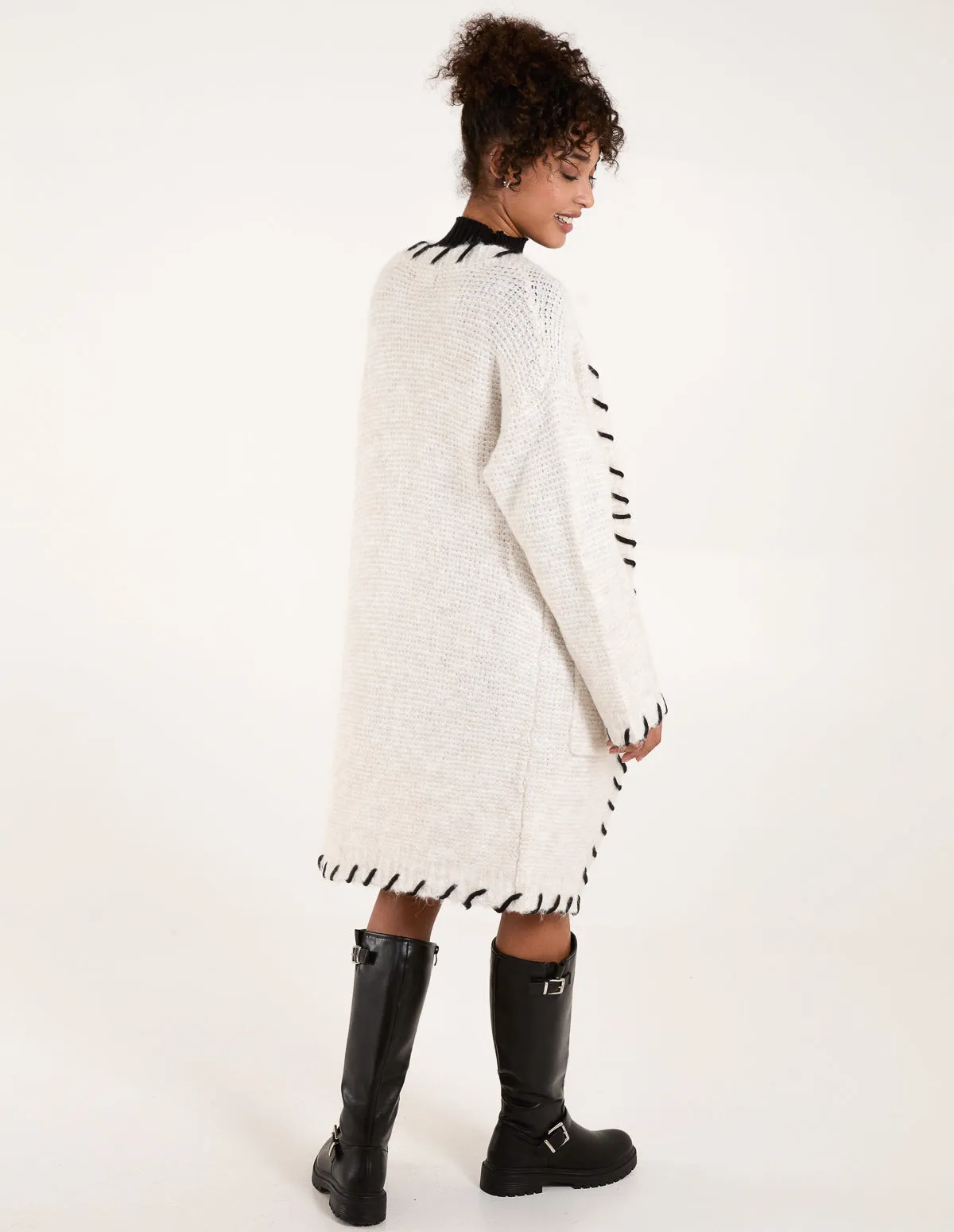 Blanket Stitch Longline Cardigan sold by Blue Vanilla product image thumbnail 4