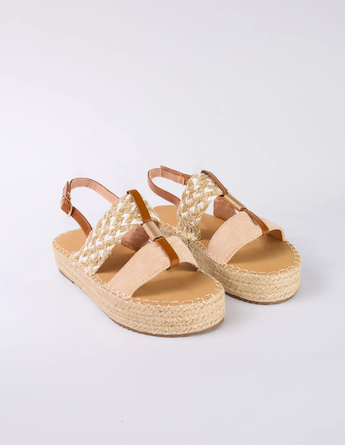 Cross Hatch Woven Platform Sandals sold by Blue Vanilla