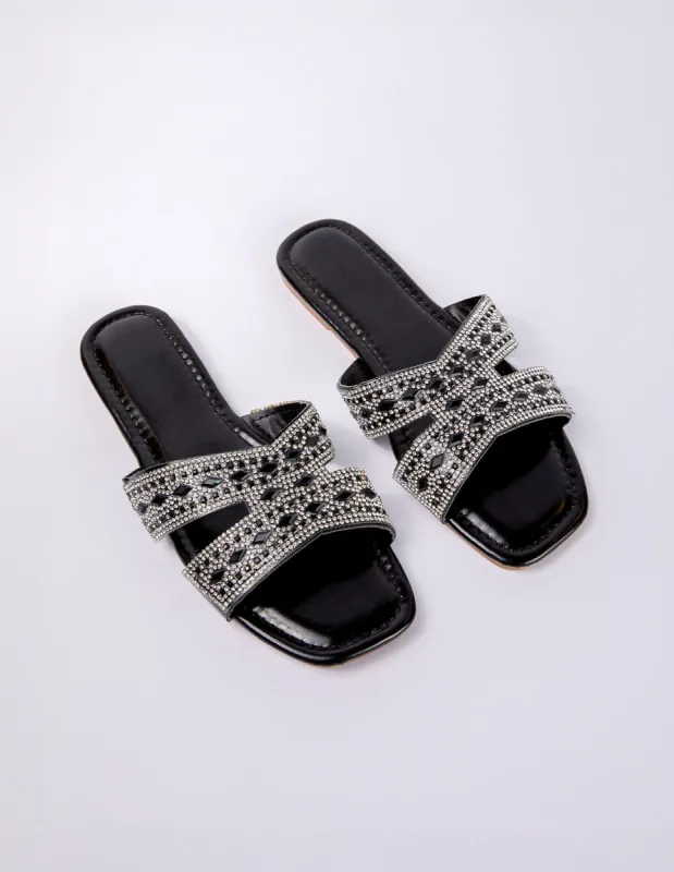 Diamante Flat Sandals sold by Blue Vanilla