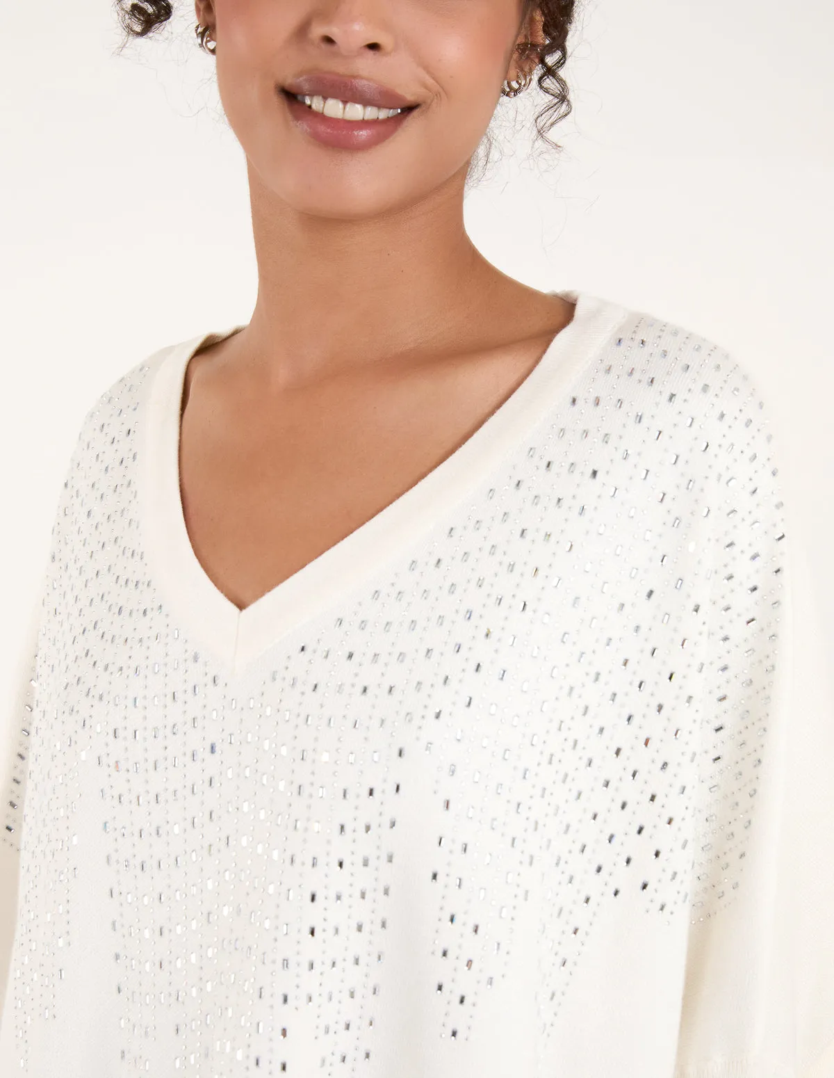 Diamante V Neck Jumper sold by Blue Vanilla product image thumbnail 3