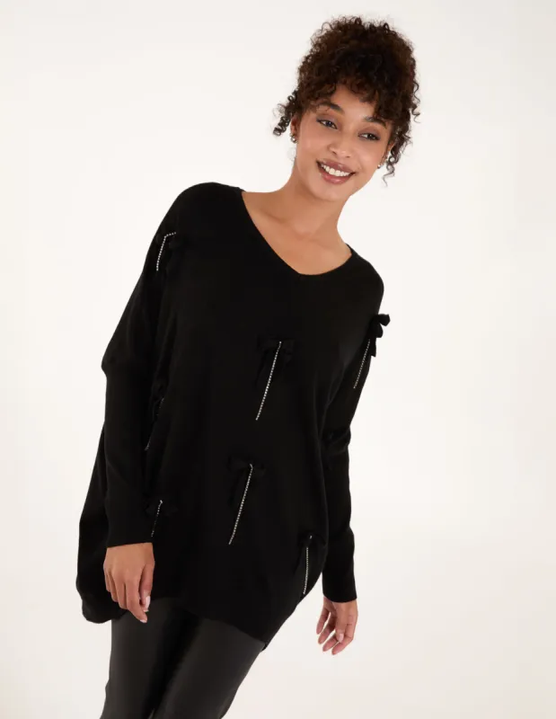 Diamante Bow Applique Jumper sold by Blue Vanilla