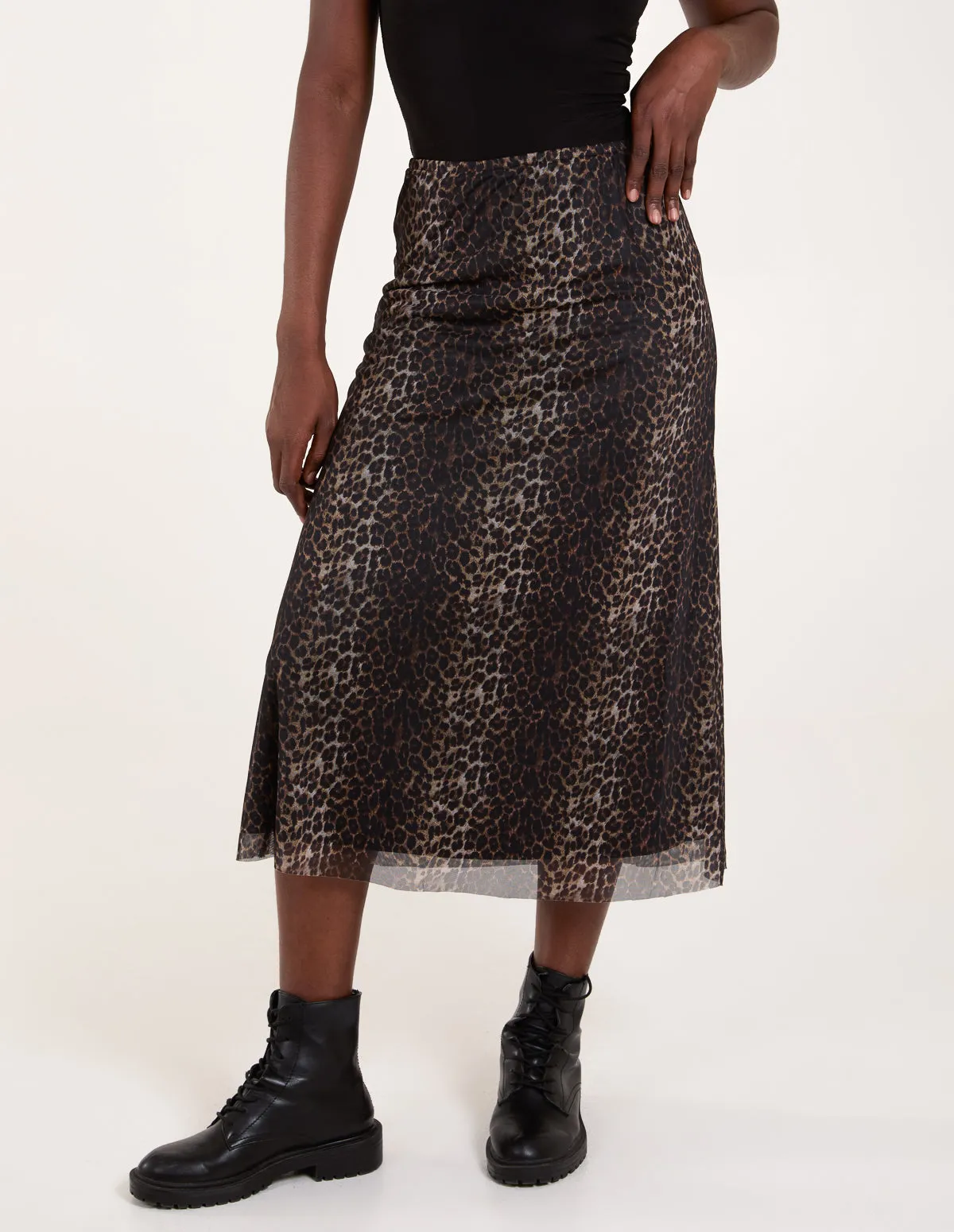 Leopard Mesh Midi Skirt sold by Blue Vanilla product image thumbnail 2