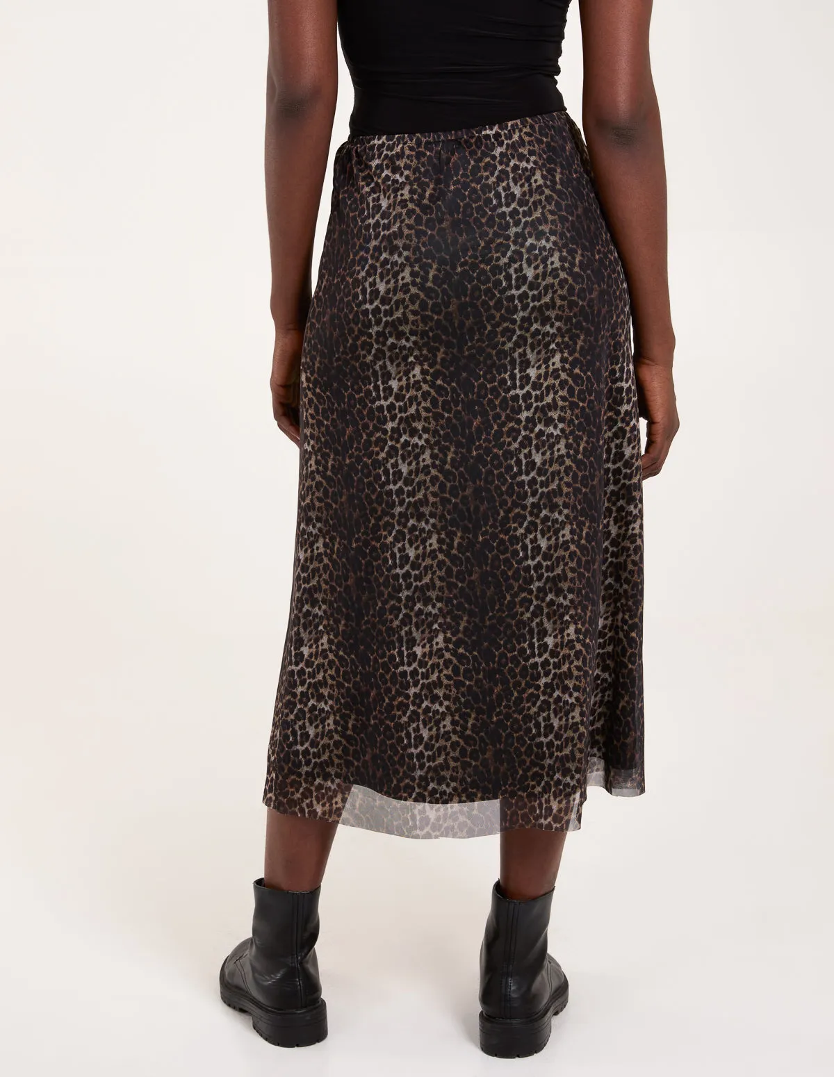 Leopard Mesh Midi Skirt sold by Blue Vanilla product image thumbnail 4