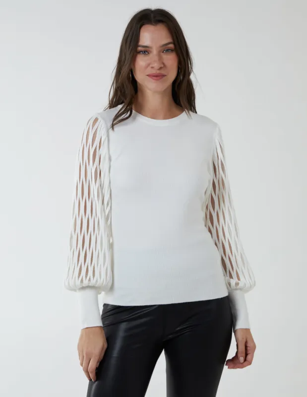 Cut Out Sleeve Jumper sold by Blue Vanilla
