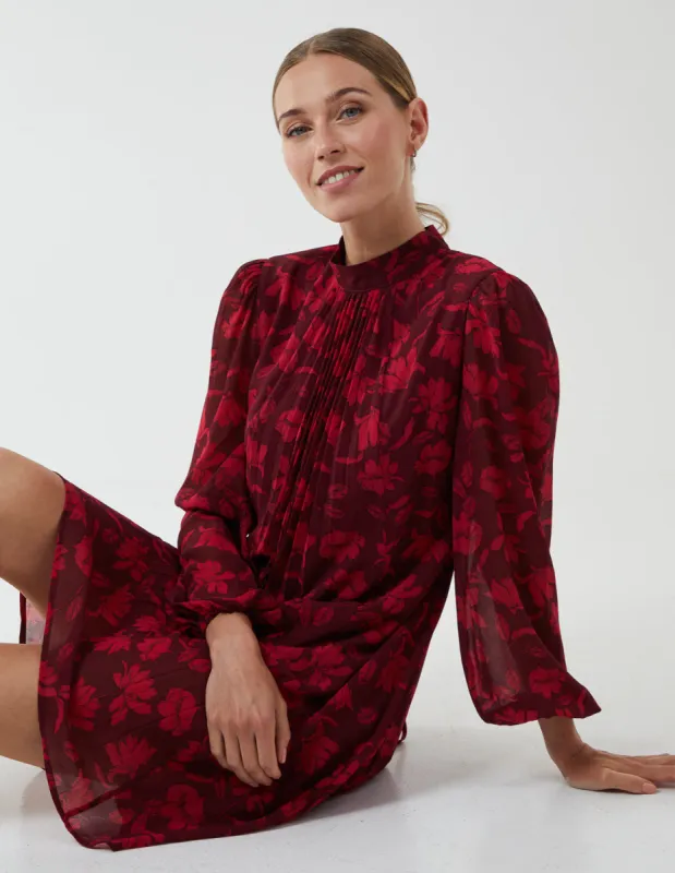 Pleated Front Panel High Neck Dress sold by Blue Vanilla